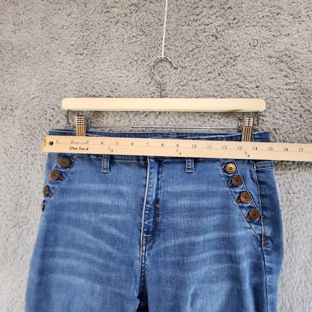 Sincerely Jules Bootcut Jeans Women 11/30 Blue Denim Cotton High-Rise Frayed Hem - Picture 13 of 14